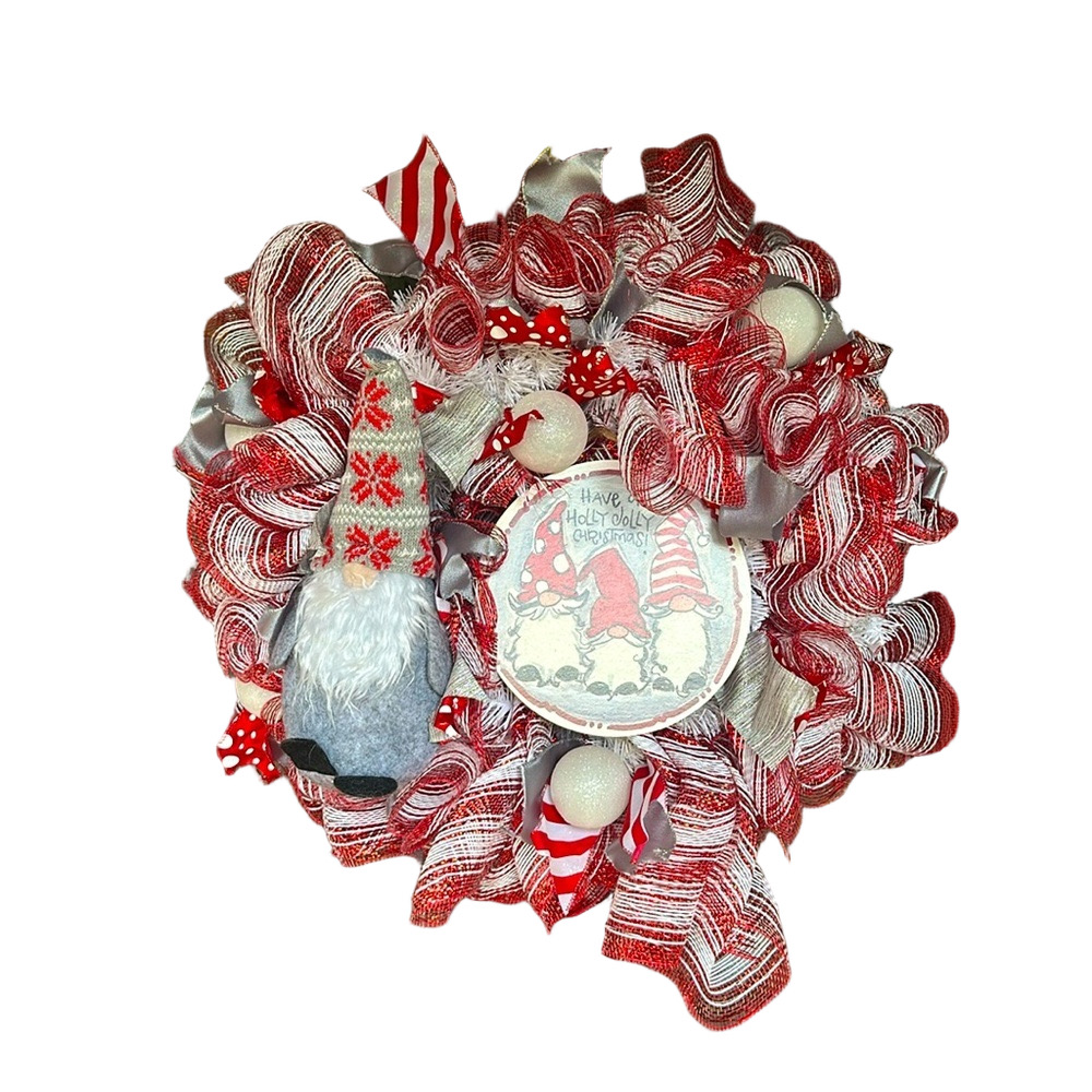 Holly Jolly Christian Gnome XL Wreath